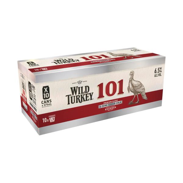 Wild Turkey & Cola 101 Zero Sugar Cans 375ml 10pk