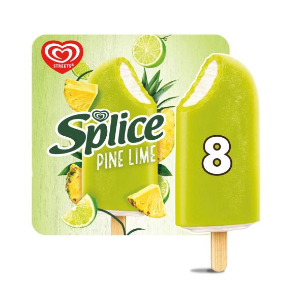 Splice Pine Lime Frozen Dessert Sticks 8 Pack