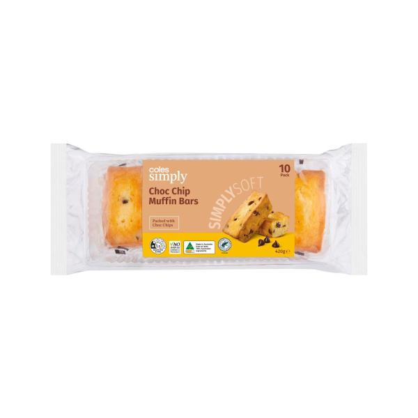 Choc Chip Muffin Bars 10 Pack