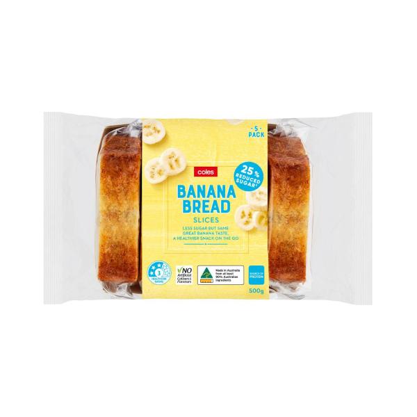 Reduced Sugar Banana Bread Slices