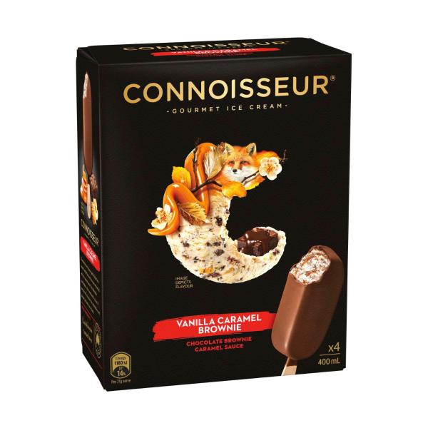 Vanilla Caramel Brownie Ice Cream Sticks 4 Pack