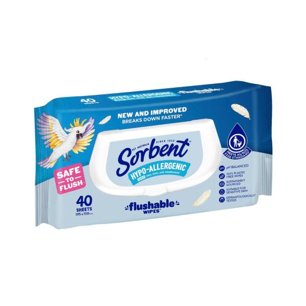 Hypo Allergenic Flushable Wipes Toilet Tissue