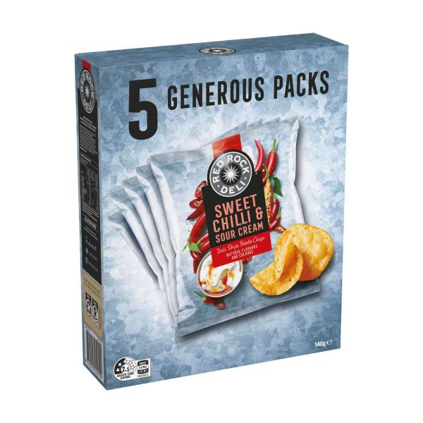 Potato Chips Lunchbox Snacks Multipack Sweet Chilli 5 Pack