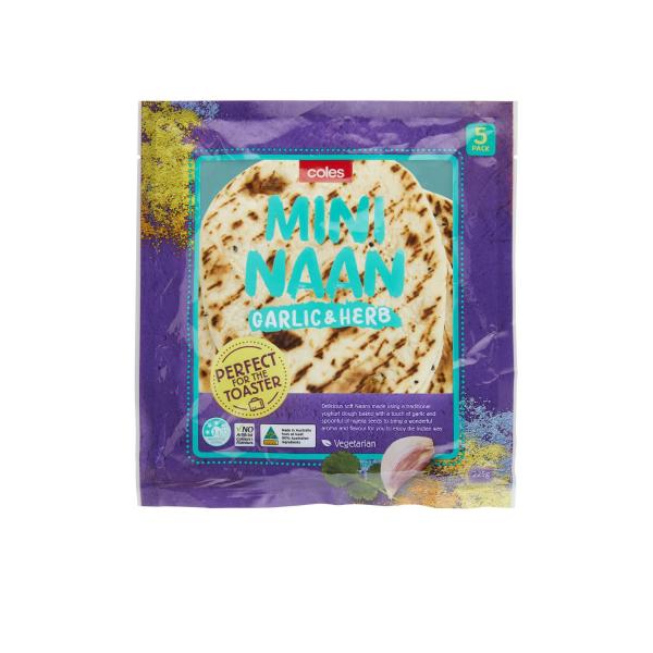 Mini Toasty Garlic And Herb Naan 5 Pack