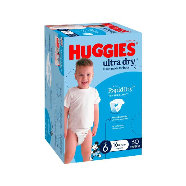 Ultra Dry Nappies Boys Size 6 (16kg+)