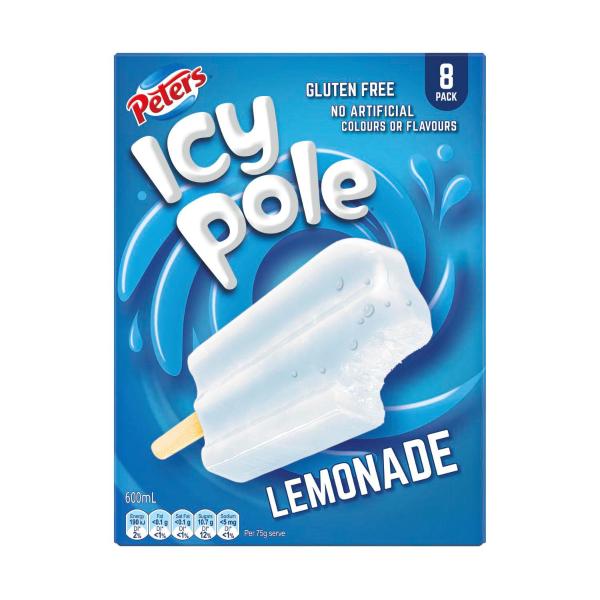 Icy Pole Lemonade Ice Blocks 8 Pack