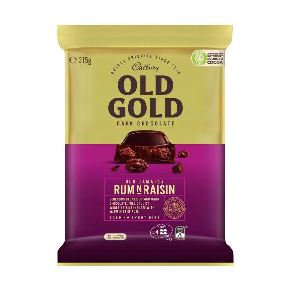 Old Gold Rum And Raisin Dark Chocolate Large Block