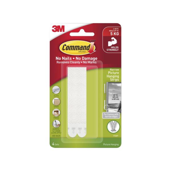 Narrow Picture Hanging Strips White 17207