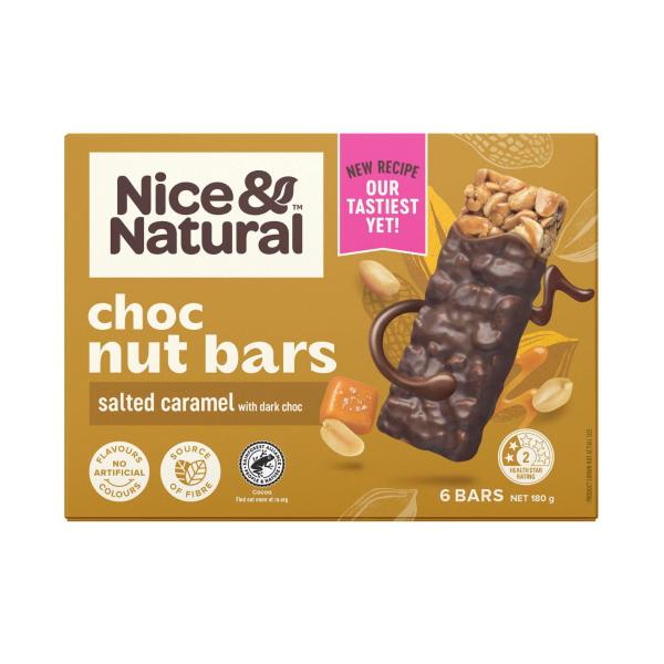 Nut Bars Salted Caramel With Dark Choc Multipack Snacks 6 Pack