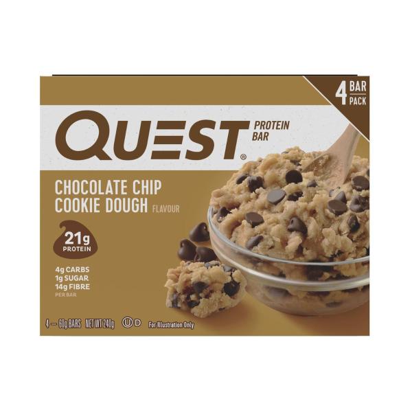 Protein Bar Choc Chip Cookie Dough 4x60g