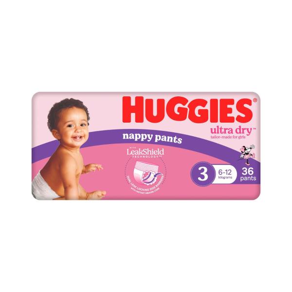 Ultra Dry Nappy Pants Girls Size 3 (6-12kg)
