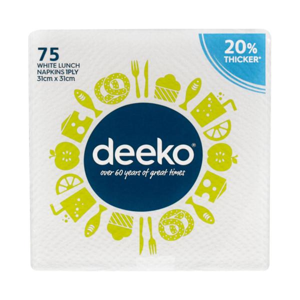 White Lunch Napkins 1 Ply