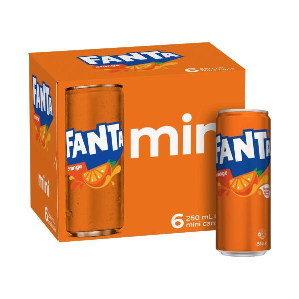 Orange Soft Drink Multipack Mini Cans 250ml
