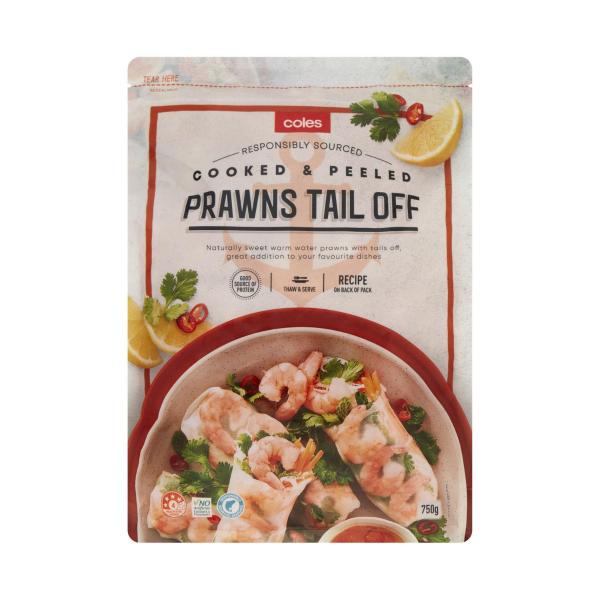 Prawns Cooked Peeled Tail Off