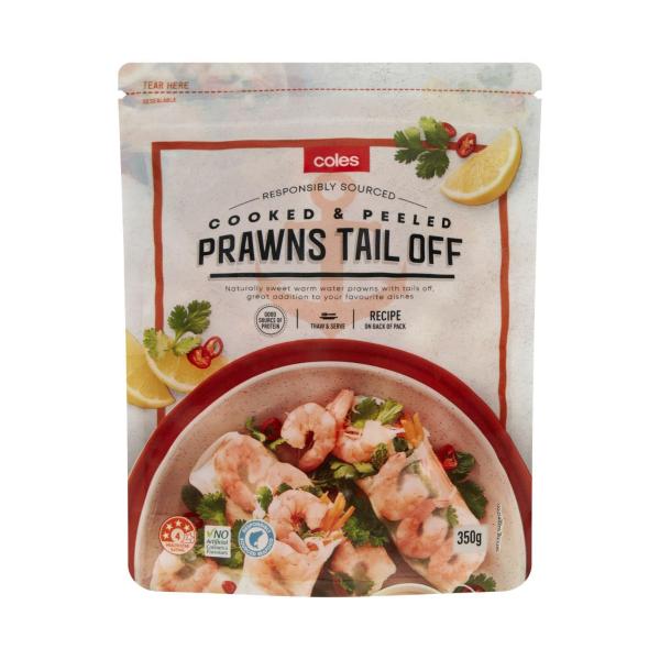 Prawns Cooked Peeled Tail Off