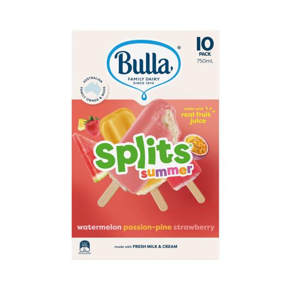 Watermelon, Passion-pine & Strawberry Summer Ice Cream Splits 10 Pack