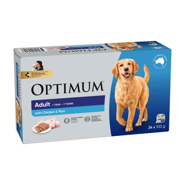 Adult Wet Dog Food With Chicken & Rice 24x100g Trays