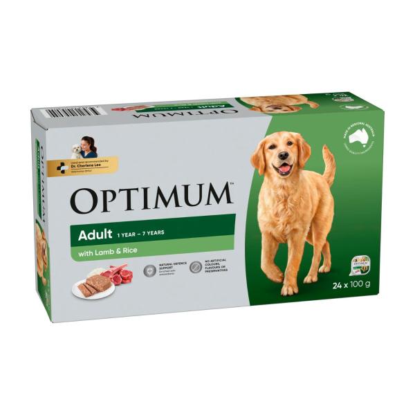 Adult Wet Dog Food With Lamb & Rice 24x100g Trays