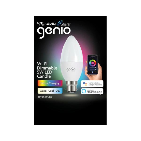 Genio Candle Wifi BC 5w 470lm  2700k-6500k