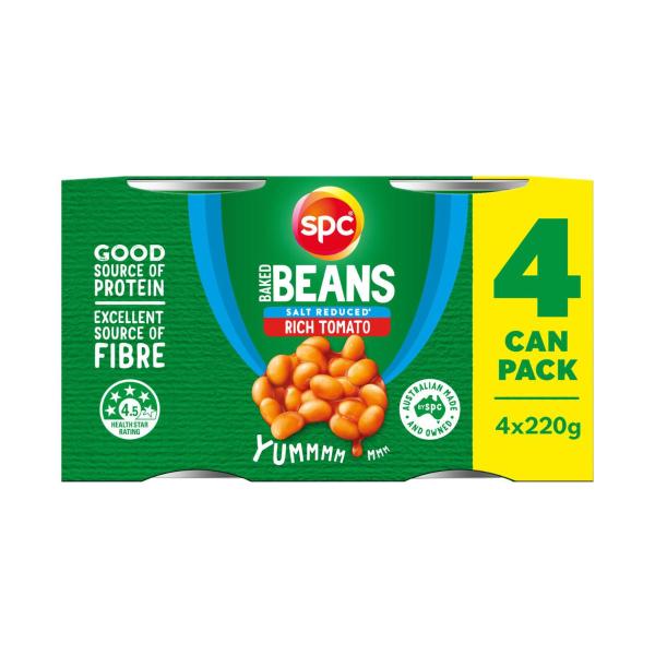 Canned Baked Beans Salt Reduced 4 Pack