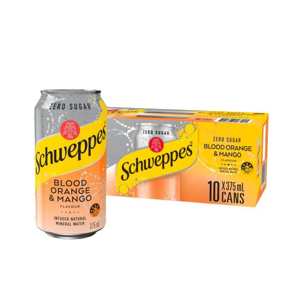 Zero Sugar Blood Orange Infused Mineral Water Cans Multipack 10x375ml