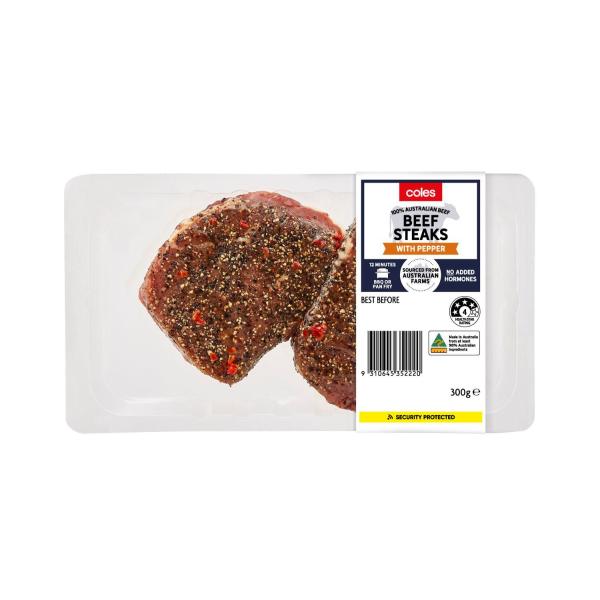 No Added Hormone Peppered Beef Steaks