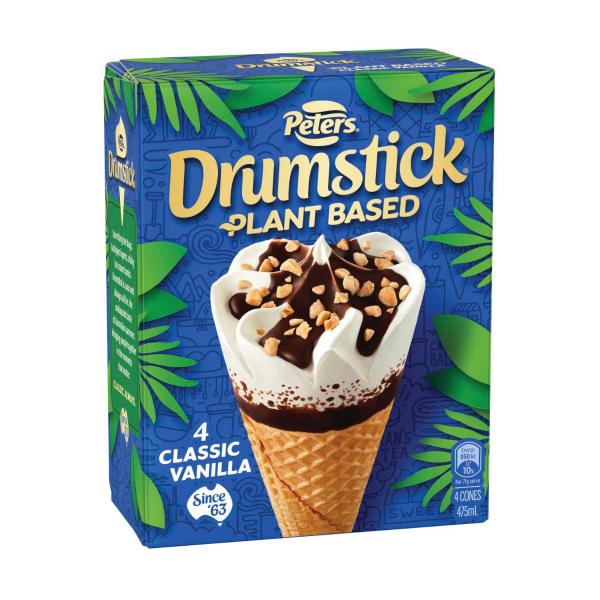 Drumstick Plant Based Classic Vanilla Cones 4 Pack