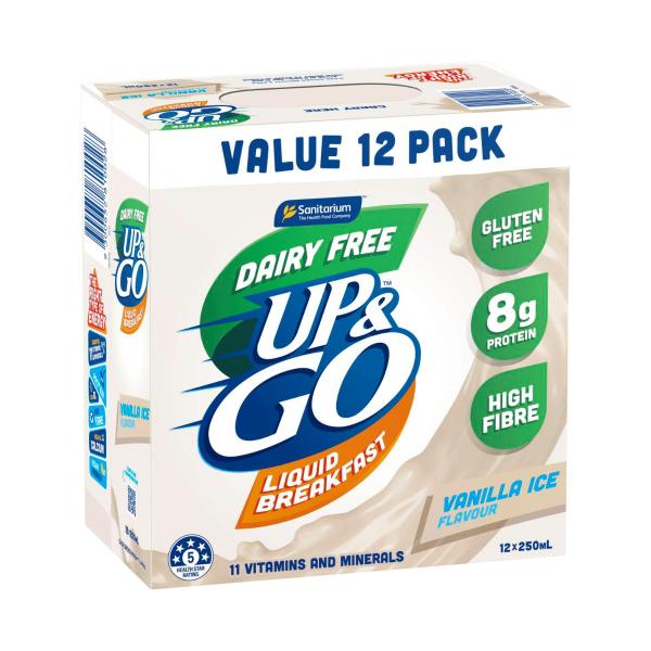 Up&go Liquid Breakfast Fridge Pack Dairy Free Vanilla 12x250ml