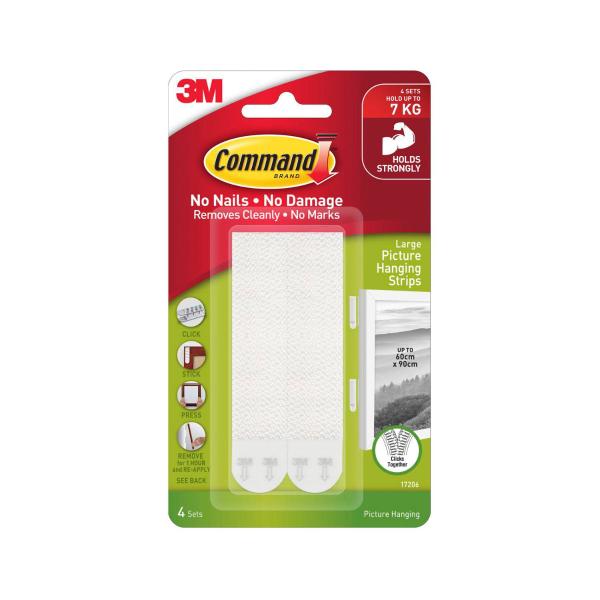 Large Picture Hanging Strips White
