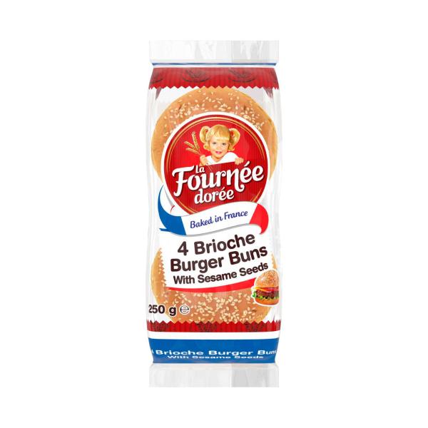 Brioche Burger Buns With Sesame Seeds 4 Pack