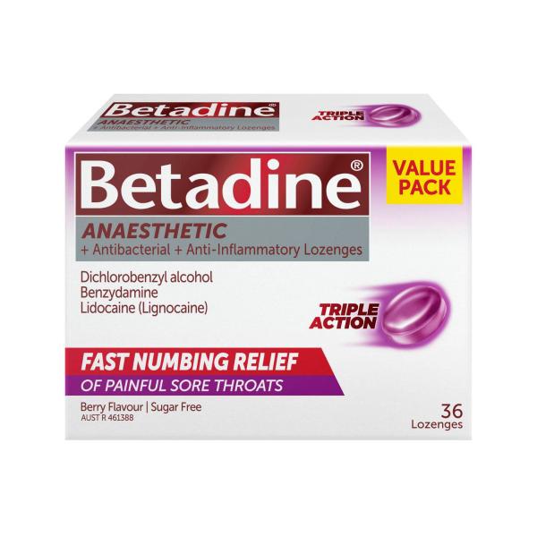 Sore Throat Lozenges Anaesthetic Berry