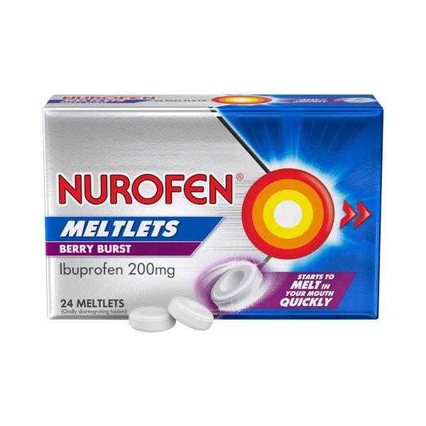 Pain Relief Meltlets Berry Burst Ibuprofen 200mg