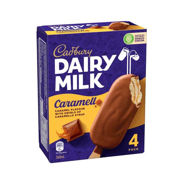 Dairy Milk Caramello Sticks 4 Pack