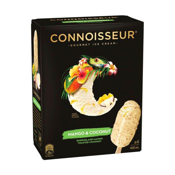 Queensland Mango & Coconut Ice Cream Sticks 4 Pack