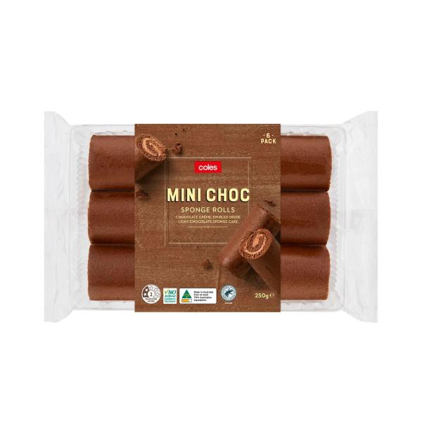 Sponge Roll Mini Choc 6 pack