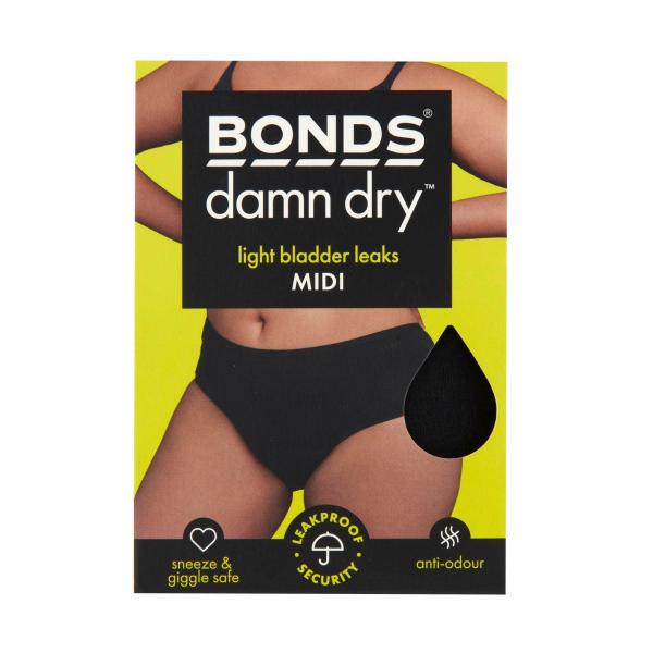Womens Damn Dry Underwear Midi Size 12