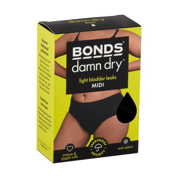 Womens Damn Dry Underwear Midi Size 14