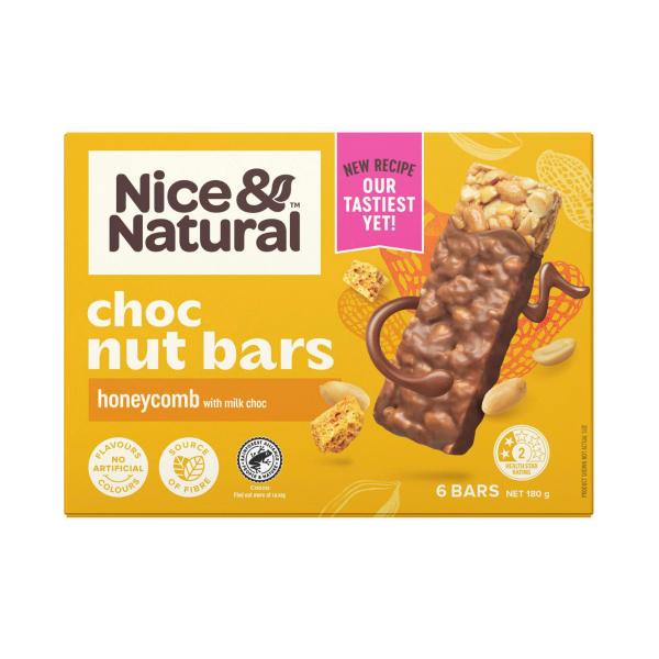 Nut Bars Honeycomb With Milk Choc Multipack Snacks 6 Pack