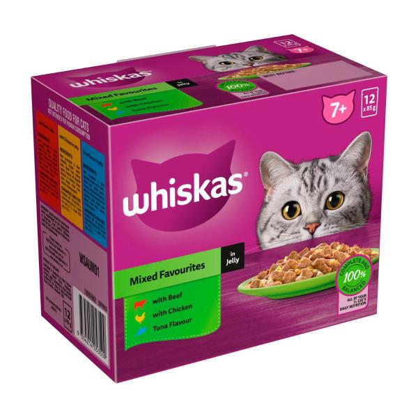 Senior 7+ Years Wet Cat Food Mixed Favourites In Jelly 12x85g Pouch