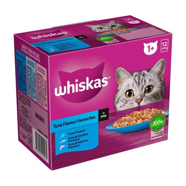 Adult 1 + Years Wet Cat Food Tuna Favourites In Jelly 12x85g Pouches