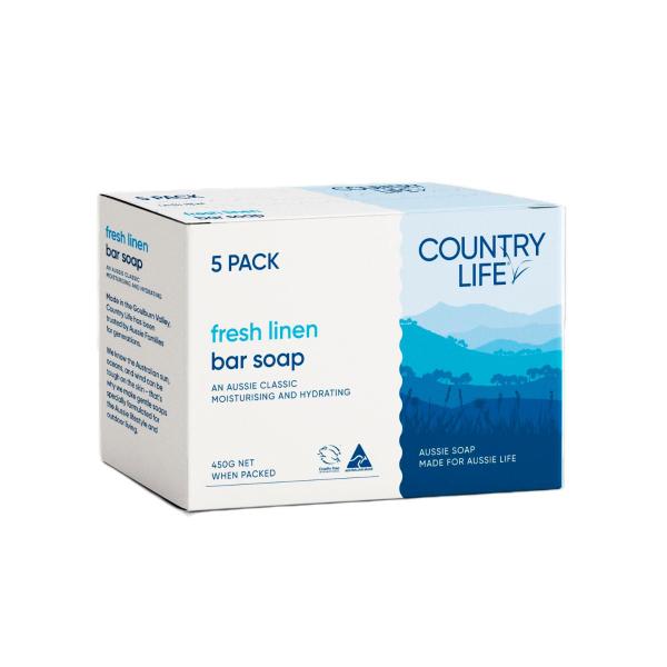 White Fresh Linen Soap 5 Pack