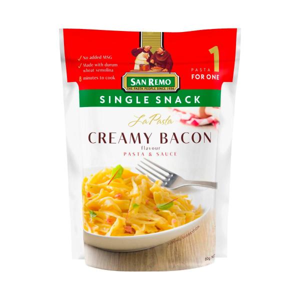 La Pasta Single Snack Creamy Bacon Pasta & Sauce