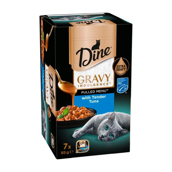 Pulled Cat Food Gravy Indulgence With Tender Tuna 7x85g