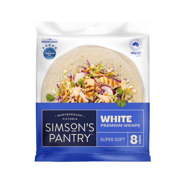 Preservative Free Premium White Large Wraps 8 Pack