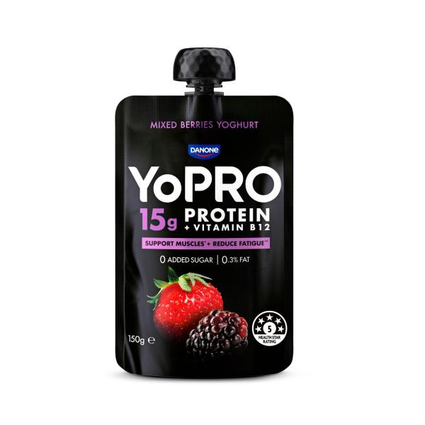 High Protein Yoghurt Pouch No Added Sugar Mixed Berries