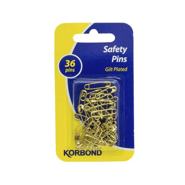 Gilt Safety Pins Assorted Sizes