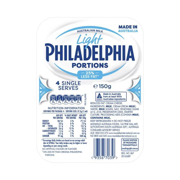 Portions Cream Cheese Light Spread