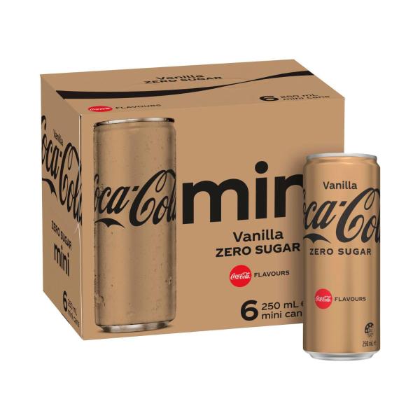 Zero Sugar Vanilla Soft Drink Multipack Mini Cans 250ml