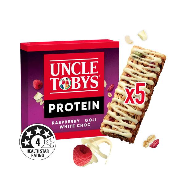 Protein Raspberry Goji & White Chocolate Muesli Bars School Lunchbox Snacks