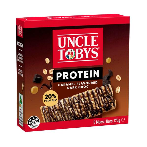 Protein Caramel & Dark Chocolate Muesli Bars School Lunchbox Snacks